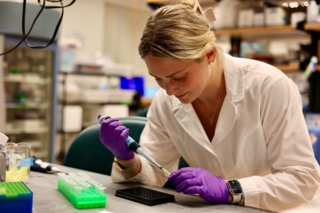 Abigail working in lab